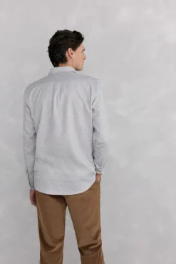 Camisa de flanela aos quadrados tecido italiano
