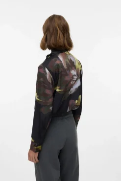Camisa de manga comprida com laçada gola