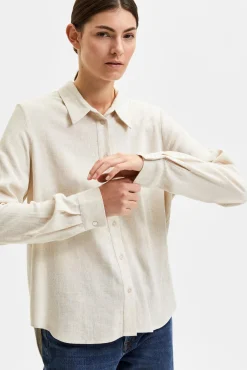 Camisa de manga comprida de linho Regular Fit