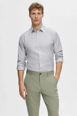 Camisa de manga comprida elegante 100% algodão
