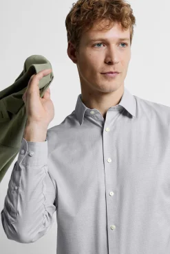 Camisa de manga comprida elegante 100% algodão