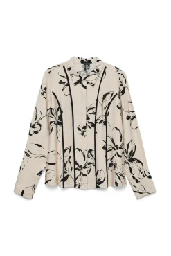 Camisa de manga comprida com linhas bordadas