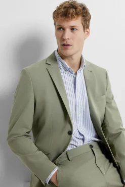 Camisa de manga comprida Slim Fit confecionada com algodão reciclado
