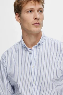 Camisa de manga comprida Slim Fit confecionada com algodão reciclado