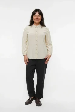 Camisa de manga manga comprida plus size