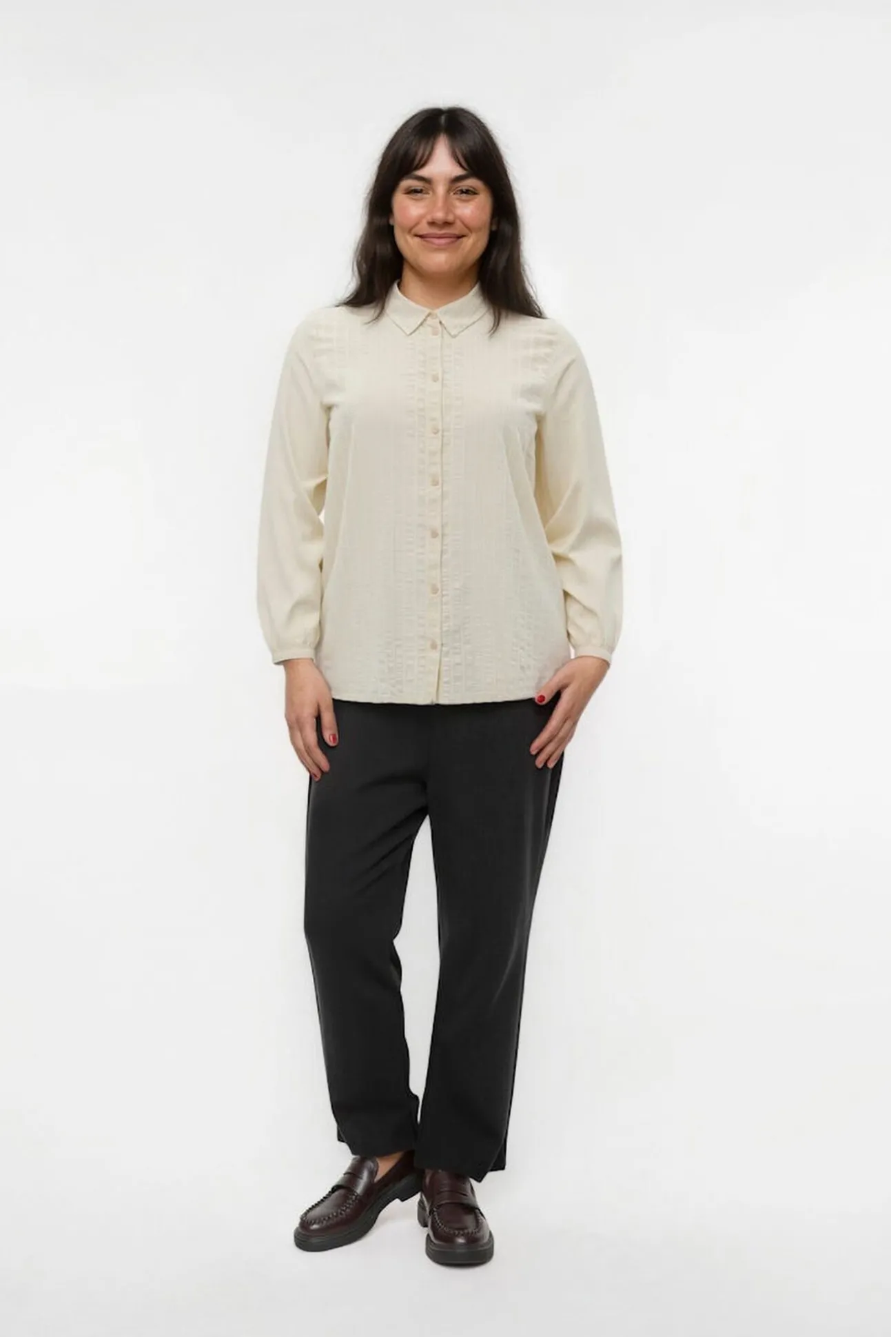 Camisa de manga manga comprida plus size