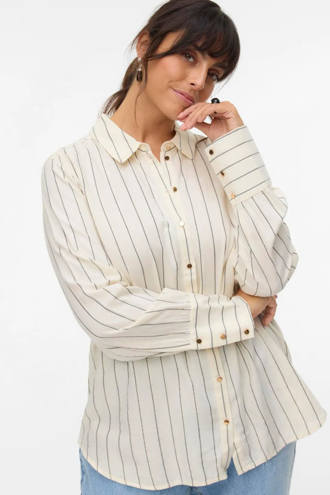 Camisa de manga manga comprida plus size