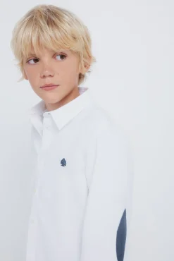 Camisa de menino com cotoveleiras