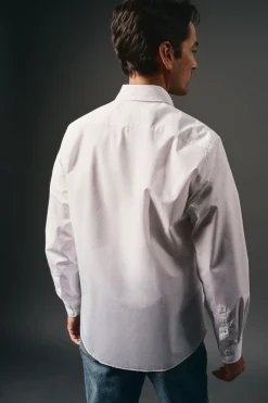 Camisa de popelina lisa