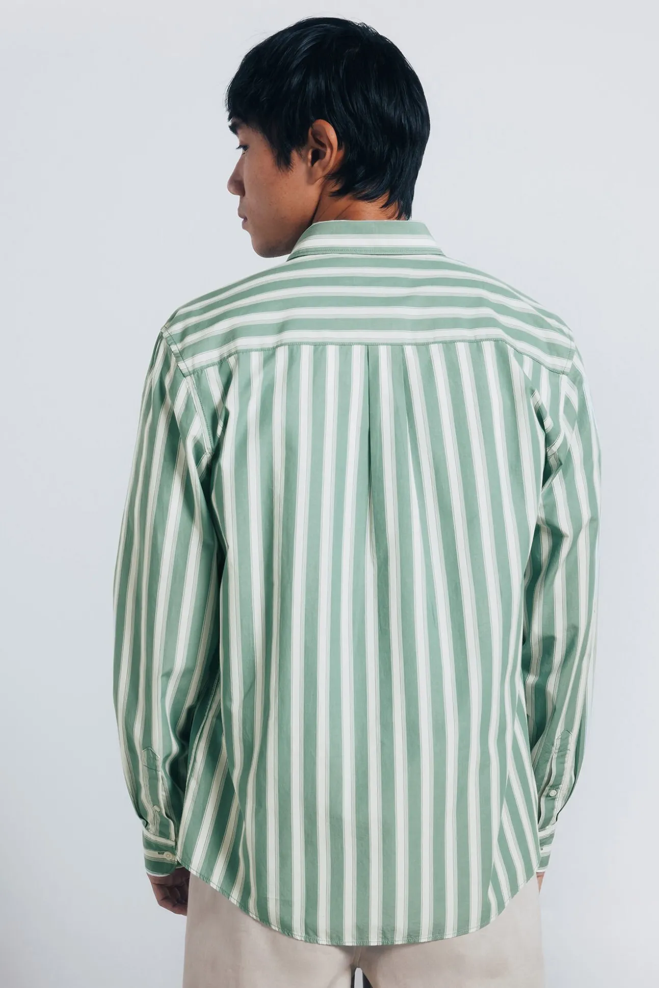 Camisa de popelina riscas