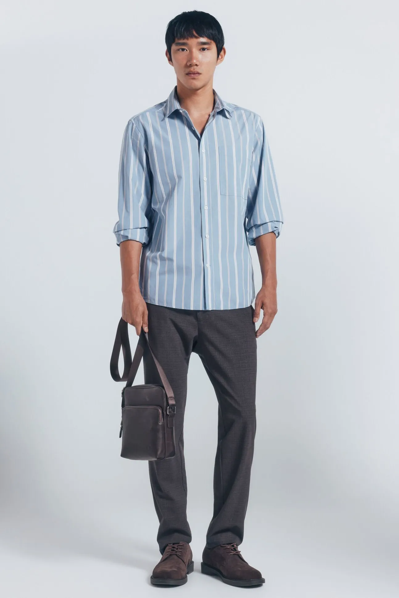 Camisa de popelina riscas