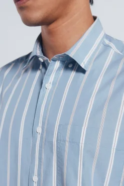 Camisa de popelina riscas