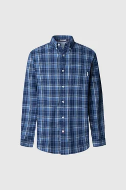 Camisa de Popelina xadrez de corte regular