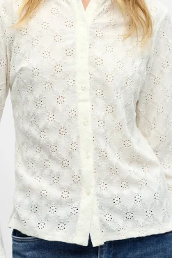 Camisa de tecido bordado