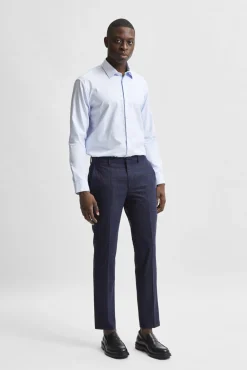 Camisa de vestir de manga comprida 100% algodão regular fit