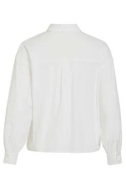 Camisa de viscose e algodão com renda