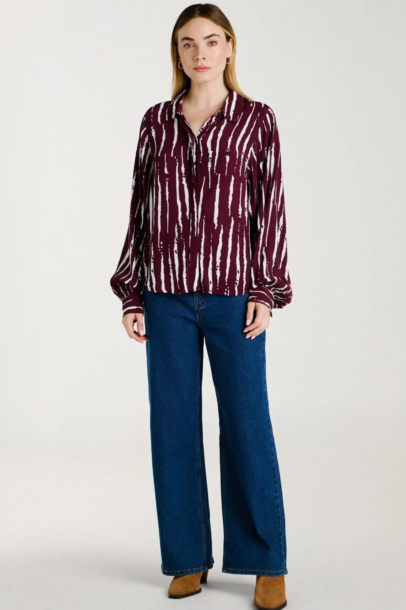 Camisa de viscose estampada