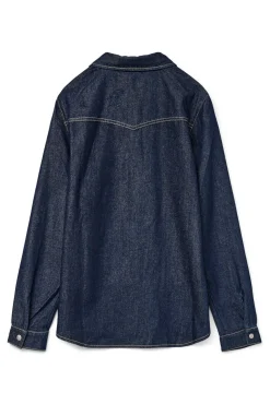 Camisa denim com bolsos no peito