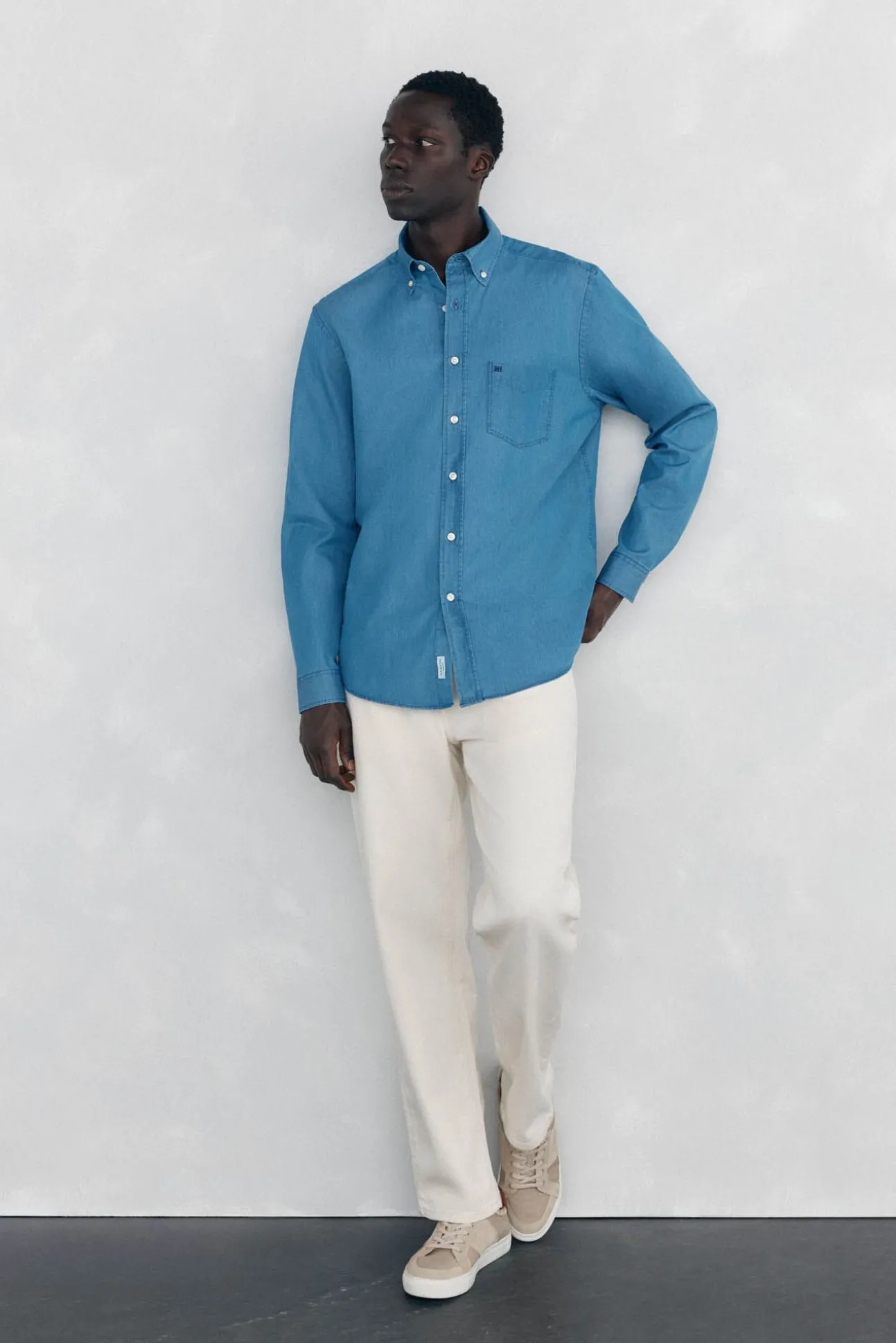 Camisa denim de tecido italiano