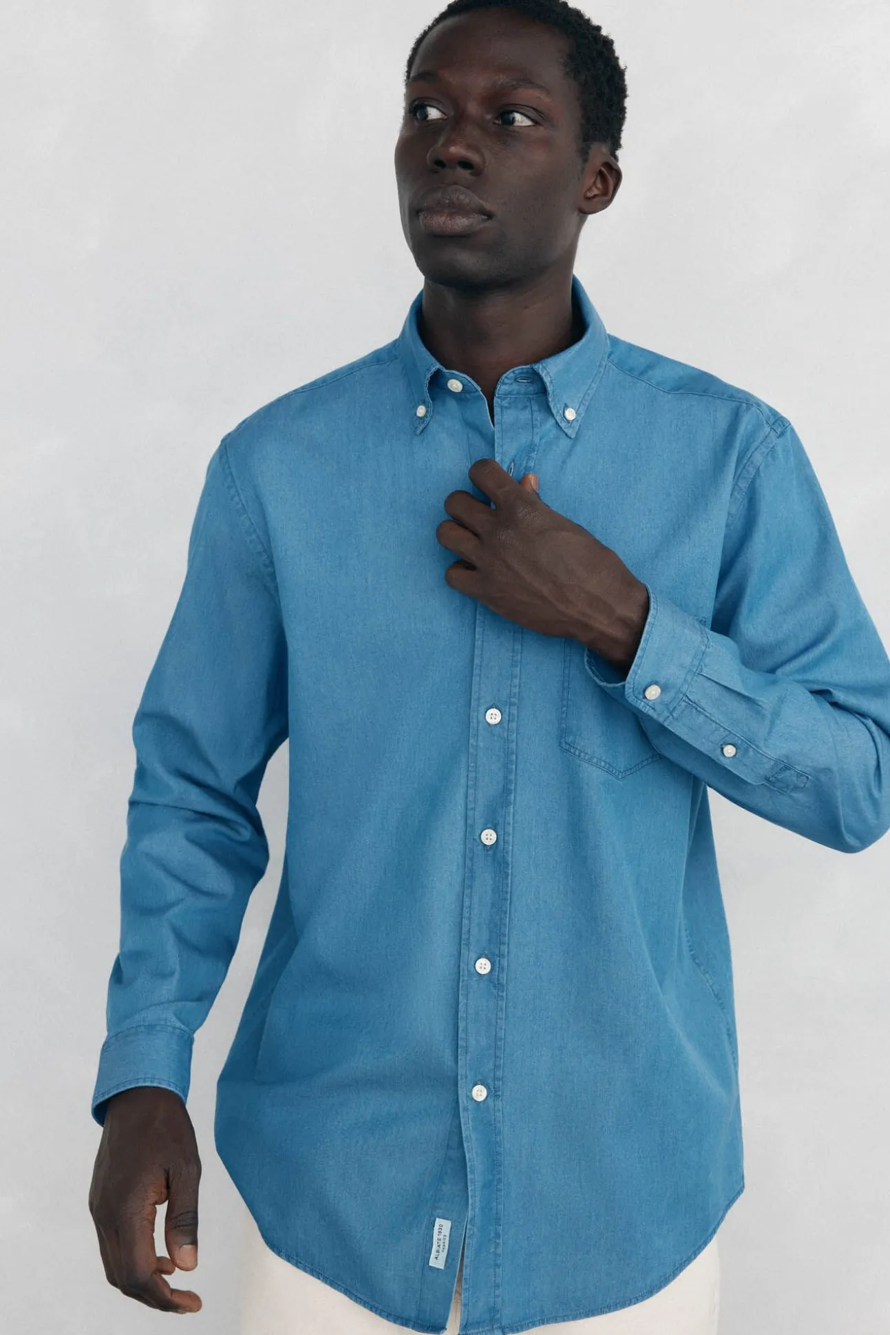 Camisa denim de tecido italiano