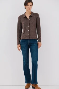Camisa elástica com botões