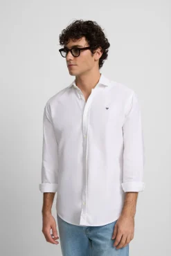 Camisa esportiva Oxford com corte franzido