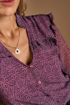 Camisa estampada Idalia com babados
