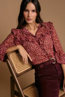 Camisa estampado Lidia com babados