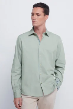 Camisa estruturada bicolor