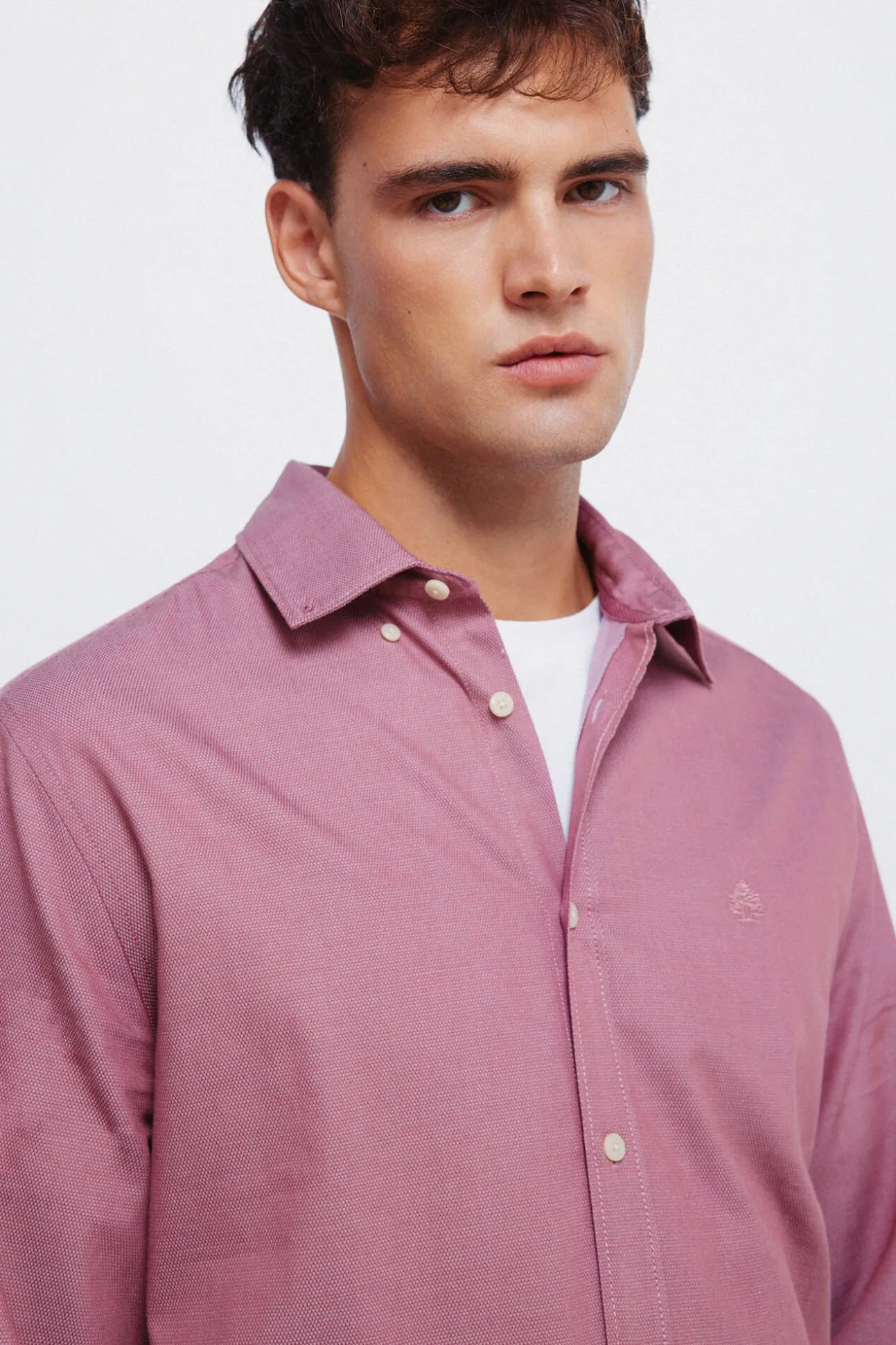 Camisa estruturada bicolor