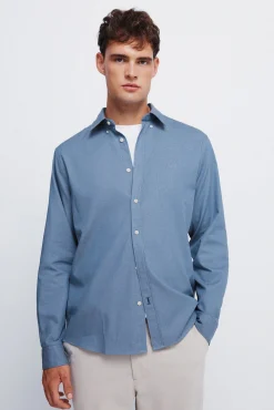 Camisa estruturada bicolor