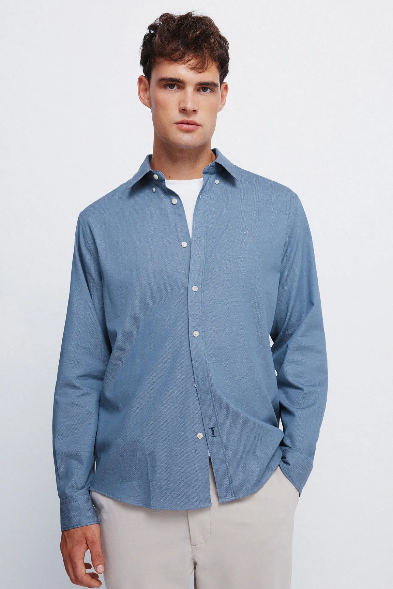 Camisa estruturada bicolor