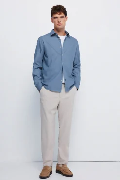 Camisa estruturada bicolor
