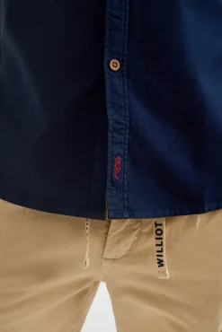 Camisa estruturada tingida em tecido