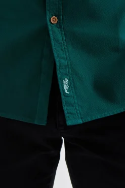 Camisa estruturada tingida em tecido