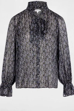 Camisa fluida com gola em V