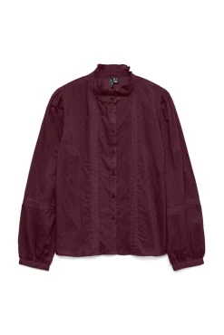 Camisa fluida de manga comprida comprida