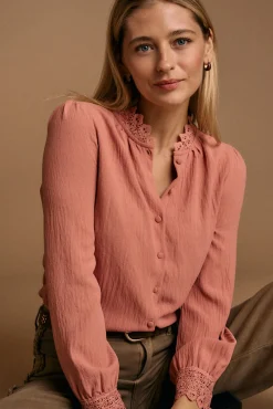 Camisa gola bordada Luzma
