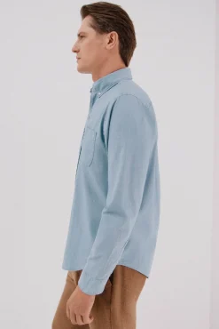 Camisa jeans com bolso