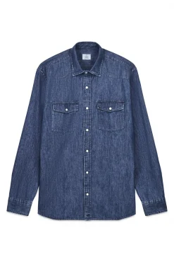 Camisa jeans com bolsos