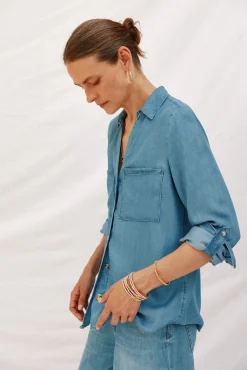 camisa jeans tencel