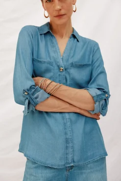 camisa jeans tencel