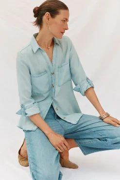 camisa jeans tencel