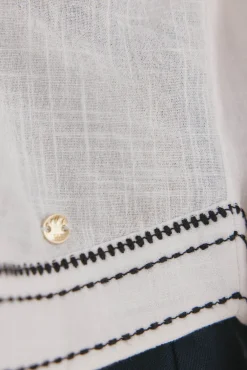 Camisa larga contrastante