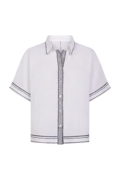 Camisa larga contrastante