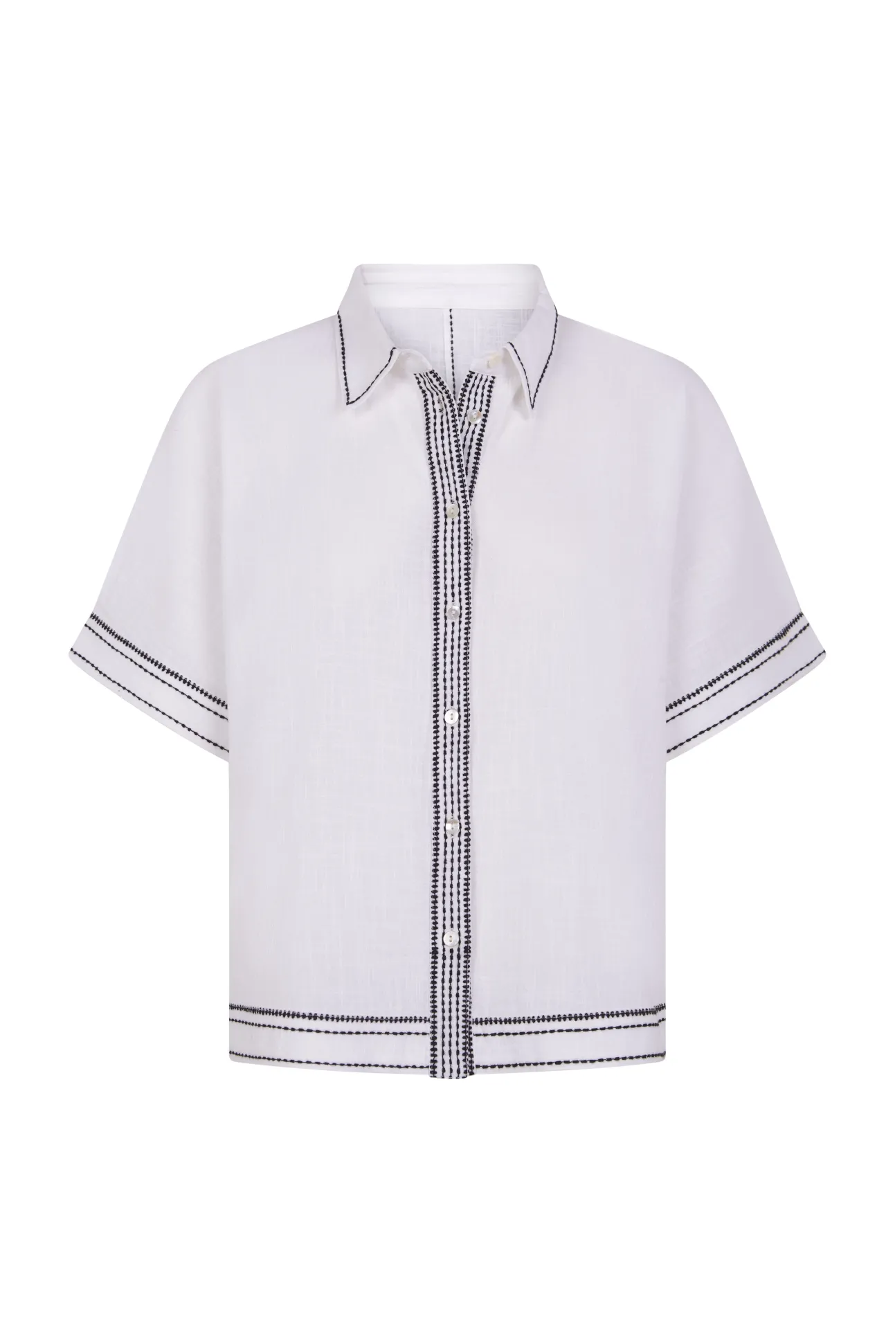 Camisa larga contrastante