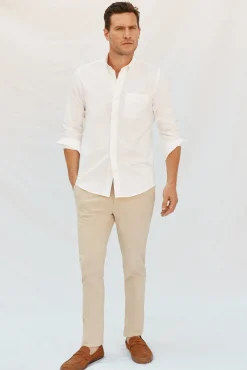 Camisa linho algodão liso
