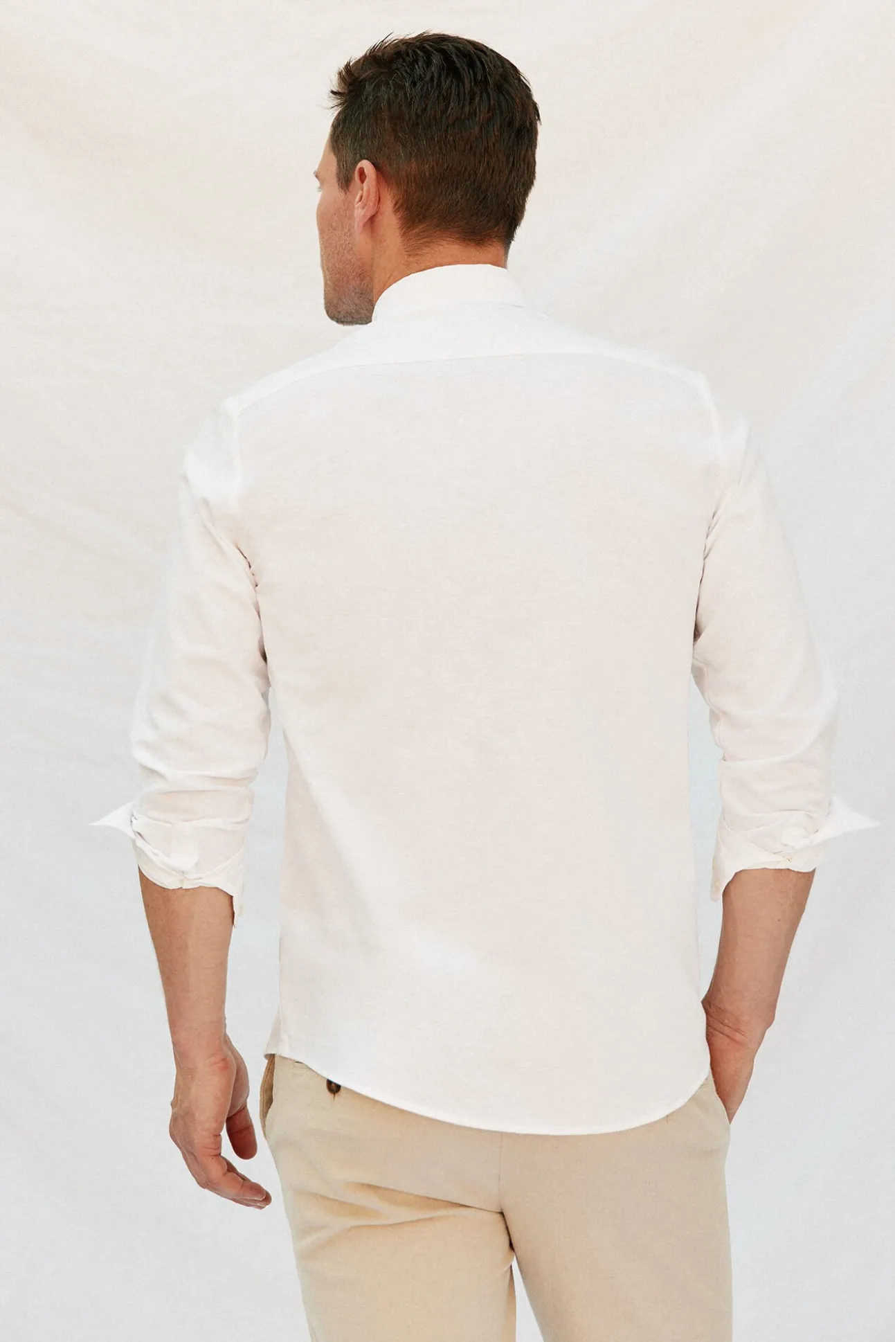 Camisa linho algodão liso