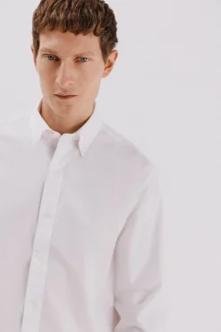 Camisa lisa de algodão tencel