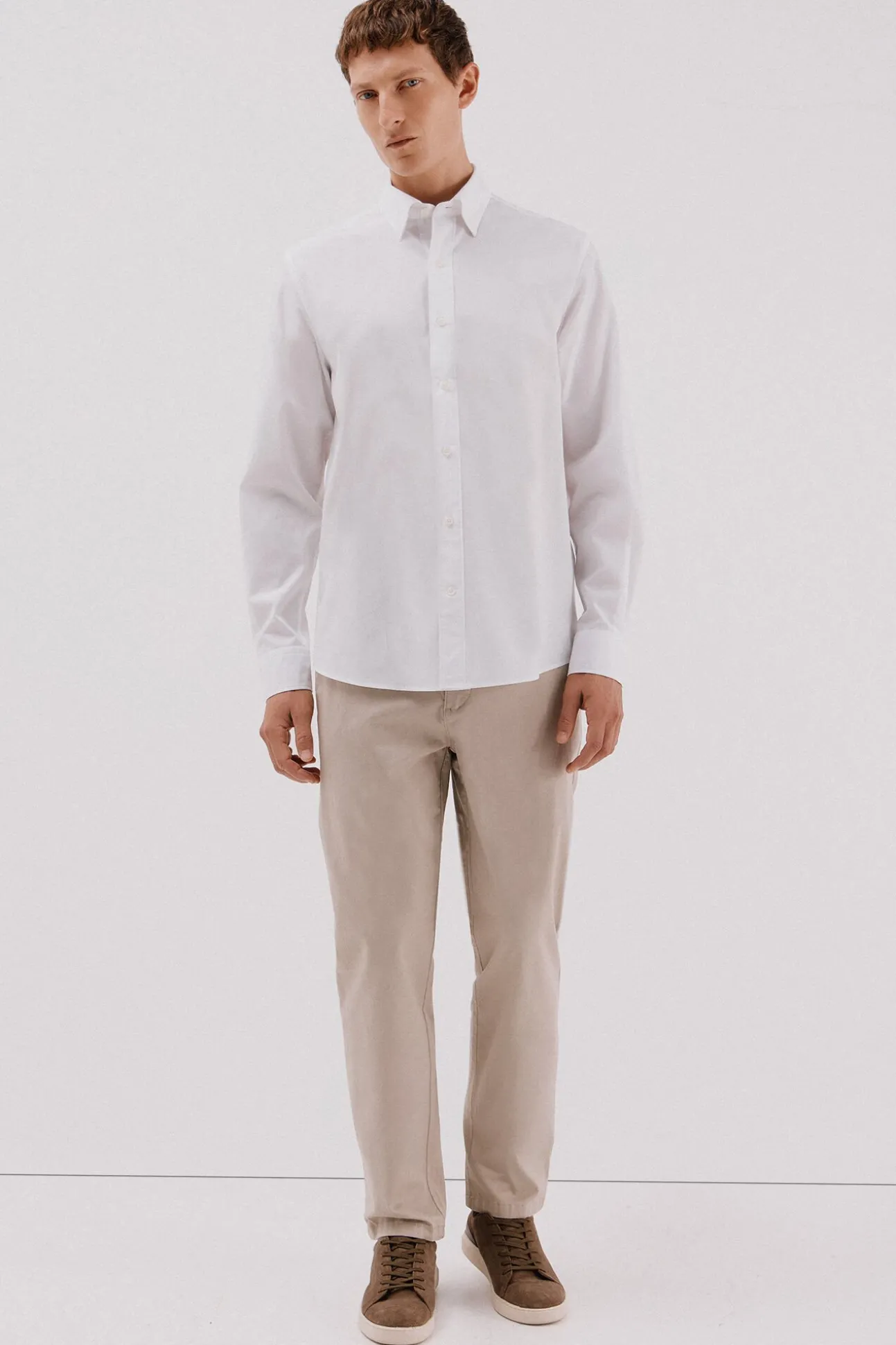 Camisa lisa de algodão tencel